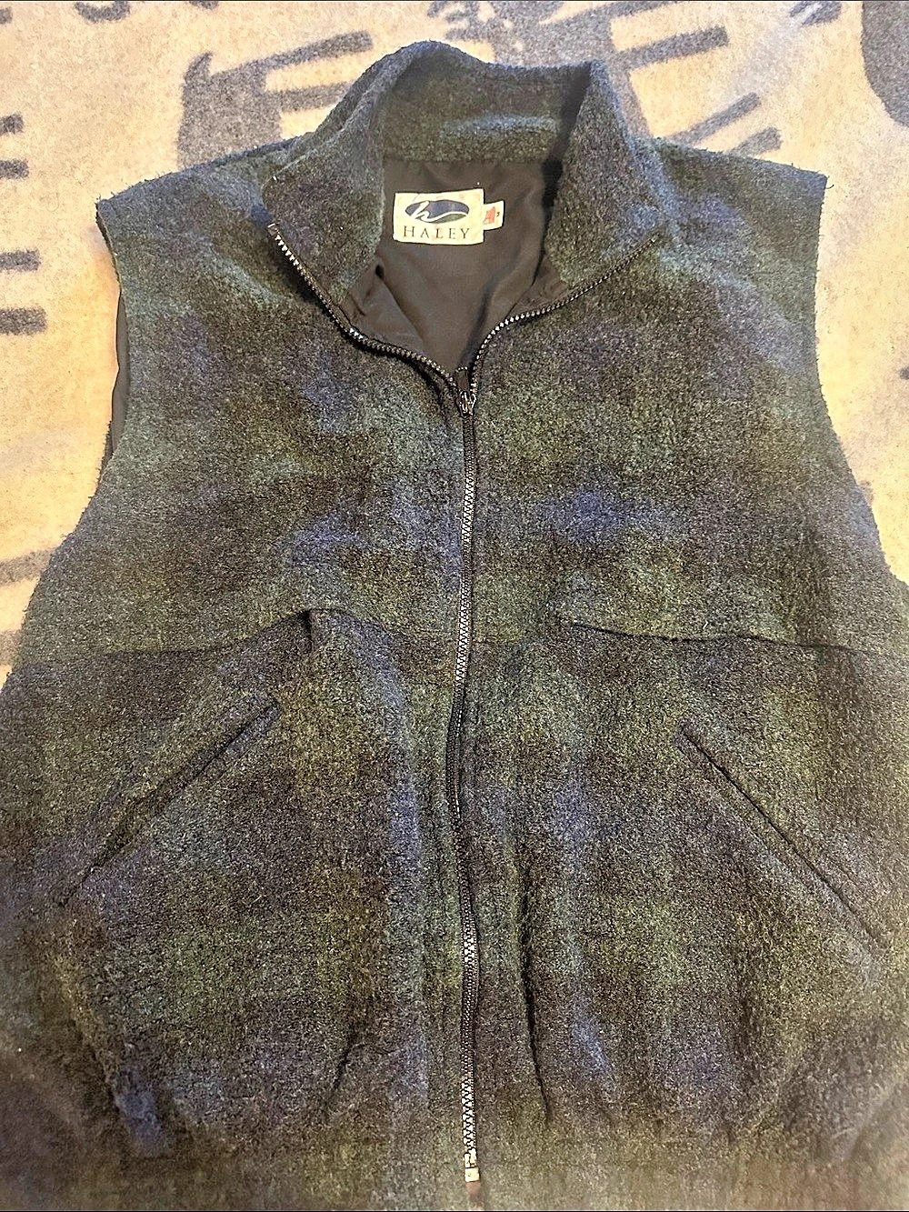 Vintage Haley Wool Blend Zip Vest Size Medium